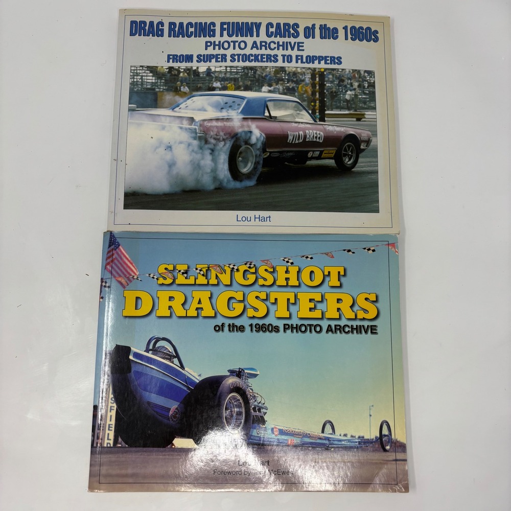 Drag Racing Funny Cars and Slingshot Dragsters of the 1960s Lou Hart ONE SIGNED